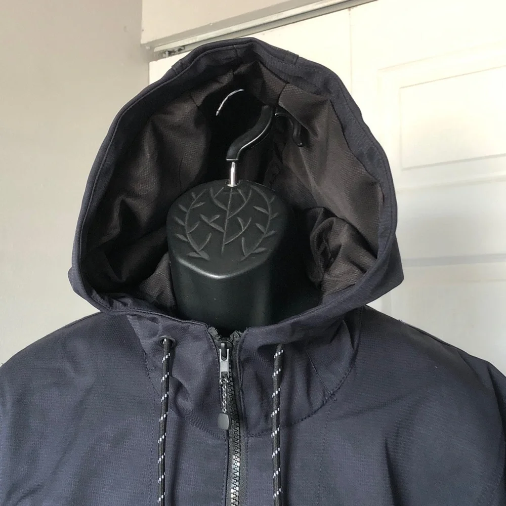 Nomad Men's Tech Fleece Lined Hooded Heavyweight Windbreaker | Navy Blue | L